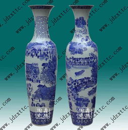 高档手绘青花大花瓶,青花山水陶瓷大花瓶价格 厂家 图片