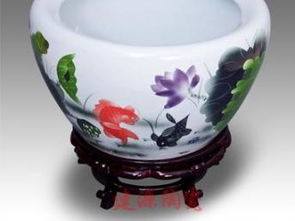 手绘青花瓷荷花缸 北京礼品的精美之选